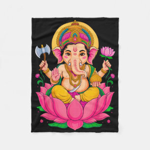 Hindou Ganesh Puja Elephant God India Méditation Y Fleece Blanket