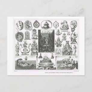 Hindu and Buddhist symbols Postcard