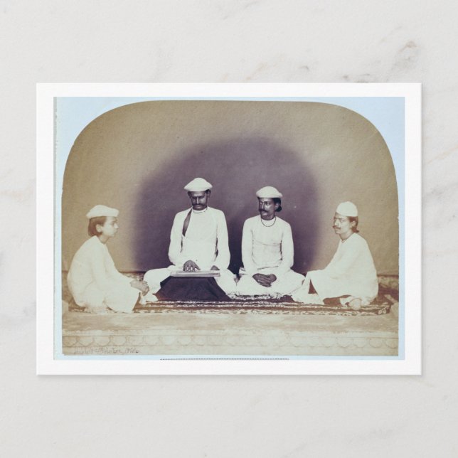 Hindu Brahmins in Delhi, 19th century (sepia photo Postcard (Front)