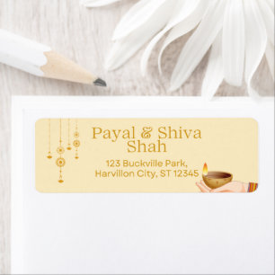 Hindu Diya Diwali Return Address Labels 