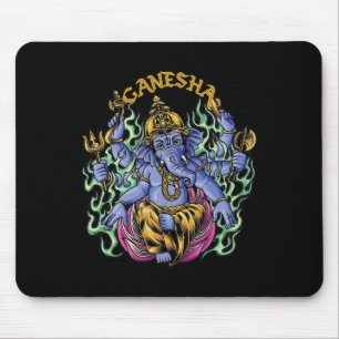 Hindu Ganesha God Elephant Spiritual Yoga Meditati Mouse Mat