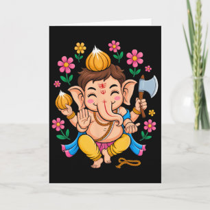 Hindu Ganesha Puja Elephant God India Meditation Y Card