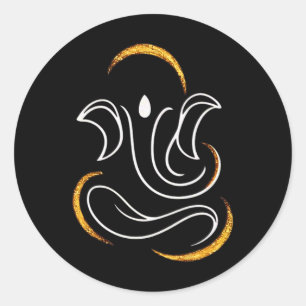 Hindu Ganesha Puja Elephant God India Meditation Y Classic Round Sticker