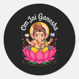 Hindu Ganesha Puja Elephant God India Meditation Y Classic Round Sticker