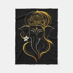 Hindu Ganesha Puja Elephant God India Meditation Y Fleece Blanket