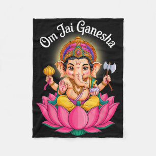 Hindu Ganesha Puja Elephant God India Meditation Y Fleece Blanket