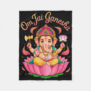 Hindu Ganesha Puja Elephant God India Meditation Y Fleece Blanket