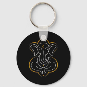 Hindu Ganesha Puja Elephant God India Meditation Y Key Ring
