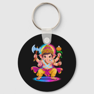 Hindu Ganesha Puja Elephant God India Meditation Y Key Ring