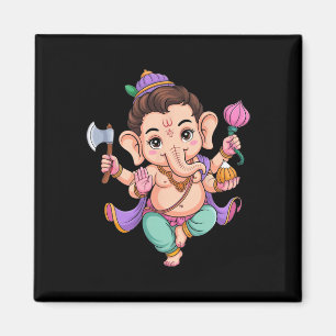 Hindu Ganesha Puja Elephant God India Meditation Y Magnet