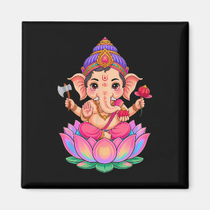 Hindu Ganesha Puja Elephant God India Meditation Y Magnet