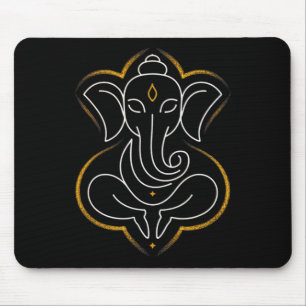 Hindu Ganesha Puja Elephant God India Meditation Y Mouse Mat
