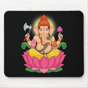 Hindu Ganesha Puja Elephant God India Meditation Y Mouse Mat