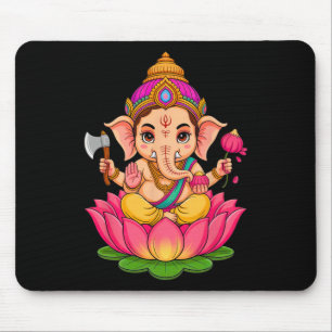 Hindu Ganesha Puja Elephant God India Meditation Y Mouse Mat