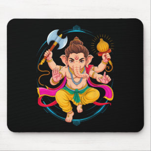 Hindu Ganesha Puja Elephant God India Meditation Y Mouse Mat