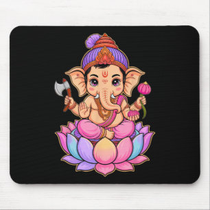 Hindu Ganesha Puja Elephant God India Meditation Y Mouse Mat