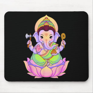 Hindu Ganesha Puja Elephant God India Meditation Y Mouse Mat