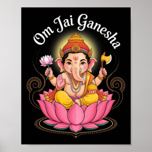 Hindu Ganesha Puja Elephant God India Meditation Y Poster