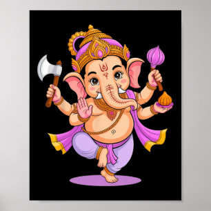 Hindu Ganesha Puja Elephant God India Meditation Y Poster