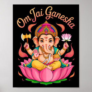 Hindu Ganesha Puja Elephant God India Meditation Y Poster