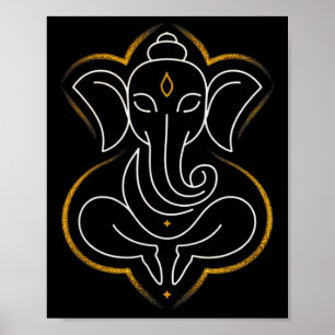 Hindu Ganesha Puja Elephant God India Meditation Y Poster