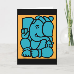 Hindu Ganesha Puja Elephant God Yoga Meditation Mi Card