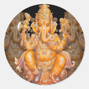 Hindu God Ganesh Classic Round Sticker