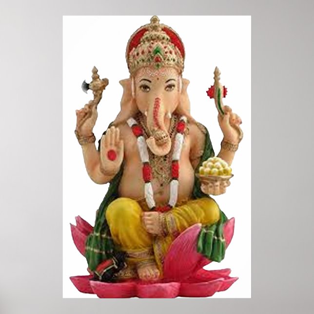 Hindu God Ganesh God prosperity devotion respect Poster (Front)
