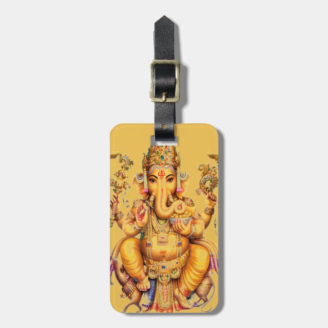 HINDU GOD GANESH LUGGAGE TAG (Front Vertical)