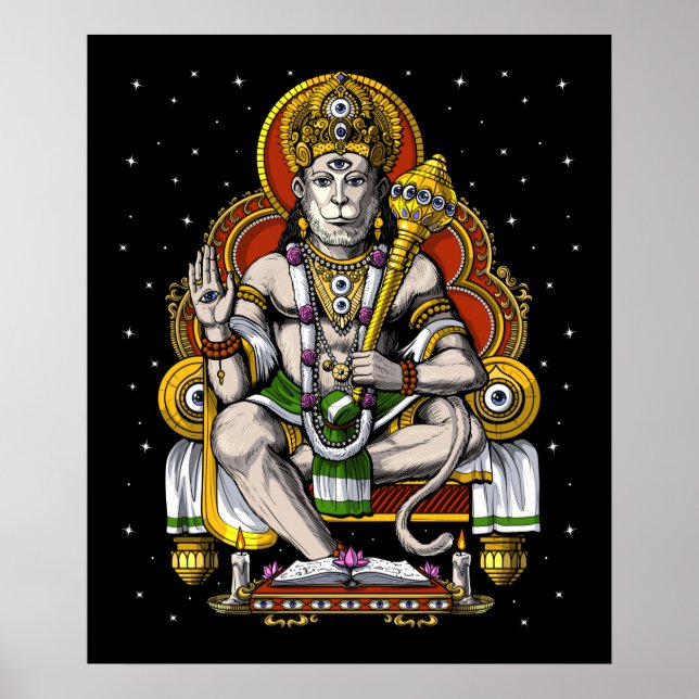 Hindu God Hanuman Poster (Front)