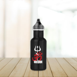 Hindu God Shiva Om Namah Shivay with Trident OM 532 Ml Water Bottle