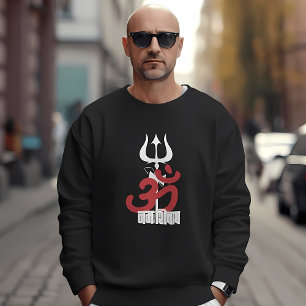 Hindu God Shiva Om Namah Shivay with Trident OM Sweatshirt