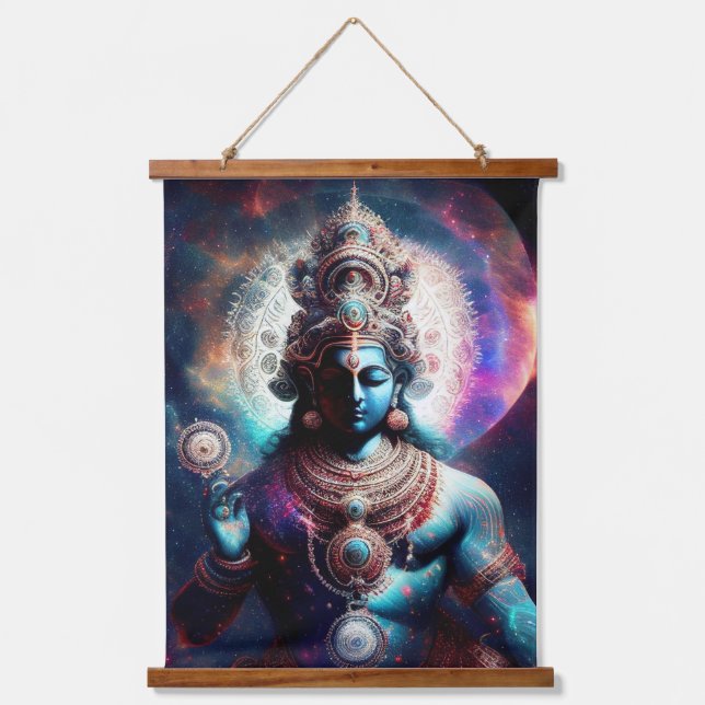 Hindu God Vishnu Hanging Tapestry (Front)