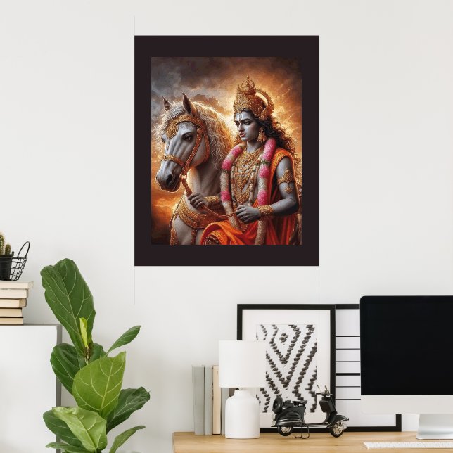 Hindu God with Horse - Poster (Home Office)