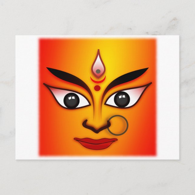 Hindu Goddess Durga Postcard (Front)