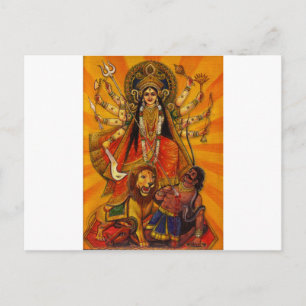 HINDU GODDESS DURGA VICTORY OVER EVIL POSTCARD