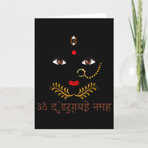 Hindu Goddess Durga Yoga With Sanskrit Mantra Card