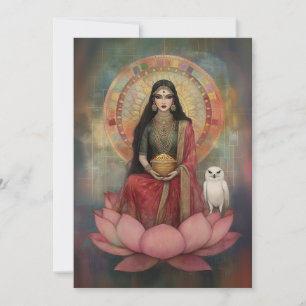 Hindu Goddess Lakshmi Art Nouveau Mosaic Portrait Invitation