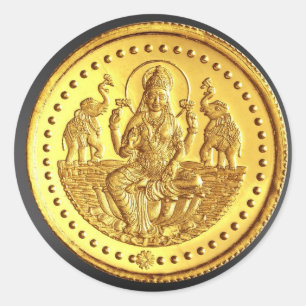 HINDU GODDESS LAKSHMI CLASSIC ROUND STICKER