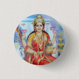 Hindu Goddess Lakshmi Devi 3 Cm Round Badge