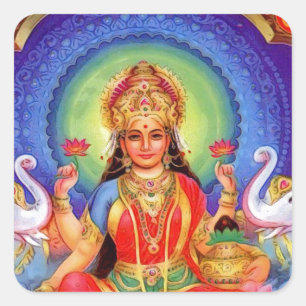 Hindu Goddess Lakshmi Maa Square Sticker