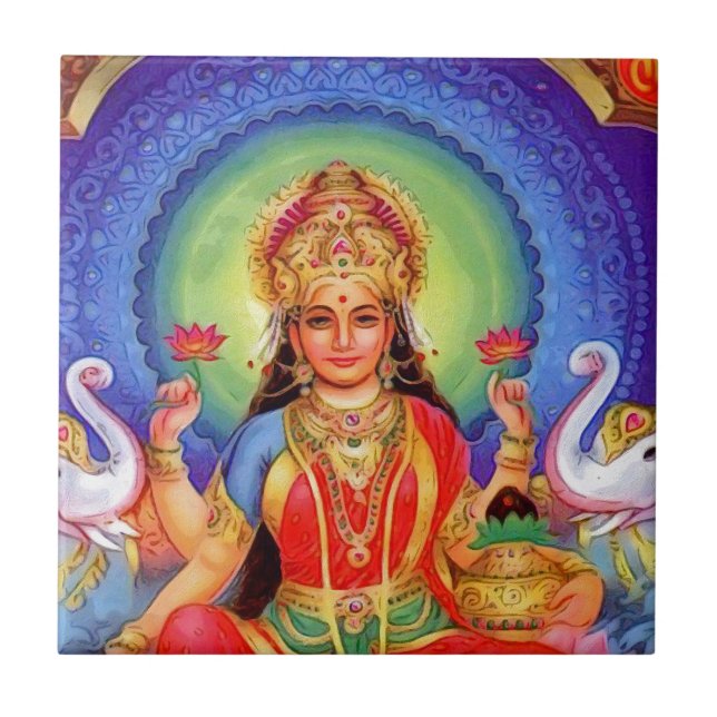 Hindu Goddess Lakshmi Maa Tile (Front)