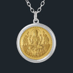 HINDU GODDESS LAKSHMI SILVER PLATED NECKLACE<br><div class="desc">HINDU GODDESS OF FORTUNE AND WEALTH</div>