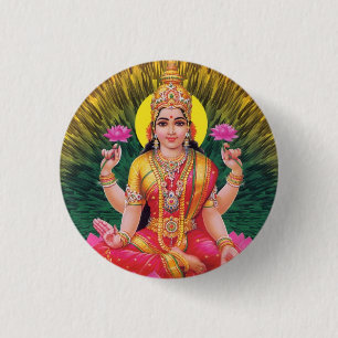 Hindu Goddess Saraswati 3 Cm Round Badge