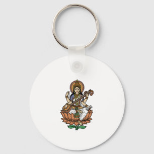 Hindu Goddess Saraswati Key Ring