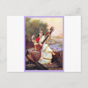 Hindu Goddess Saraswati Postcard