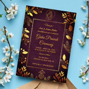 Hindu House Warming Griha Pravesh Invitation