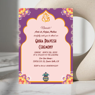 Hindu House Warming Griha Pravesh Invitation