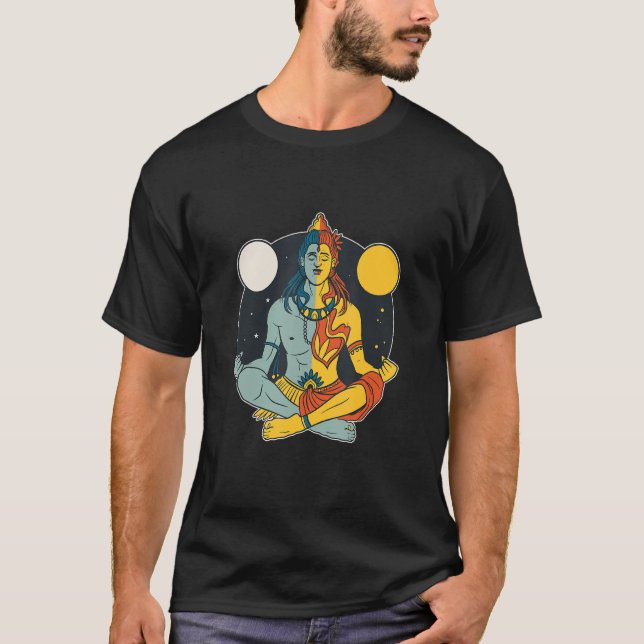 Hindu Lord Shiva Statue Divine Meditation Figurine T-Shirt (Front)