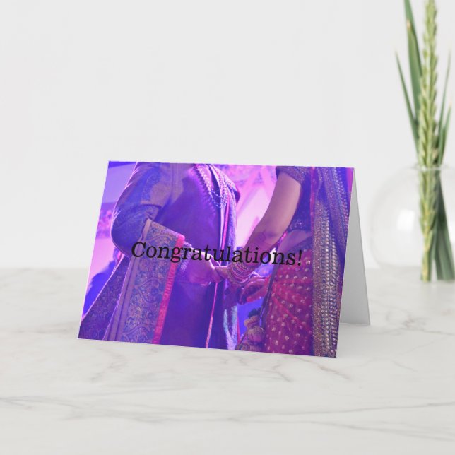 Hindu Marriage Congratulations Card (Front)